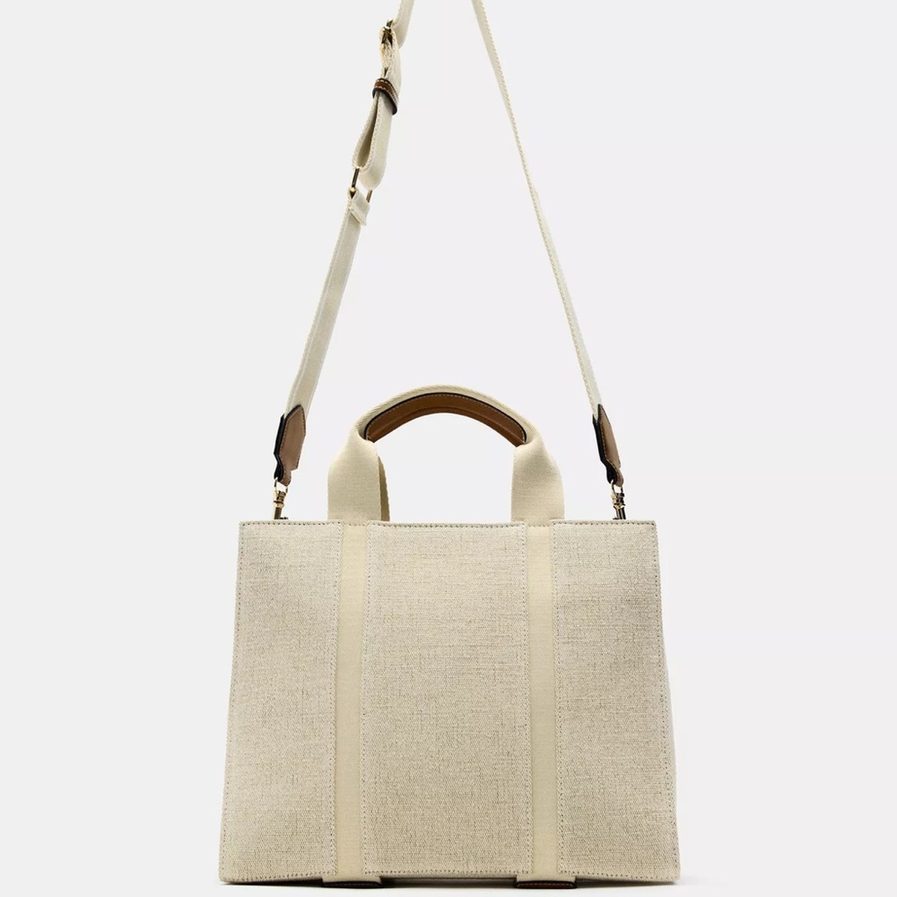 Zara Fabric Shopper Tote Bag